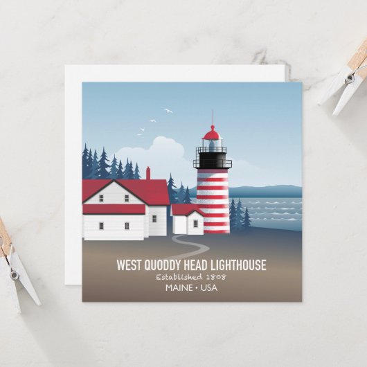 West Quoddy Head Lighthouse Karte (Vorderseite/Rückseite Beispiel)
