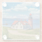 West Quoddy Head Lighthouse, Lubec, Maine Glasuntersetzer (Rückseite)