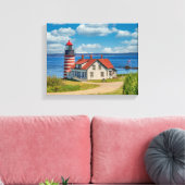 West Quoddy Head Lighthouse, Lubec, Maine Leinwanddruck (Insitu (Wohnzimmer))