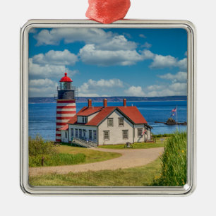 West Quoddy Head Lighthouse, Lubec, Maine Ornament Aus Metall