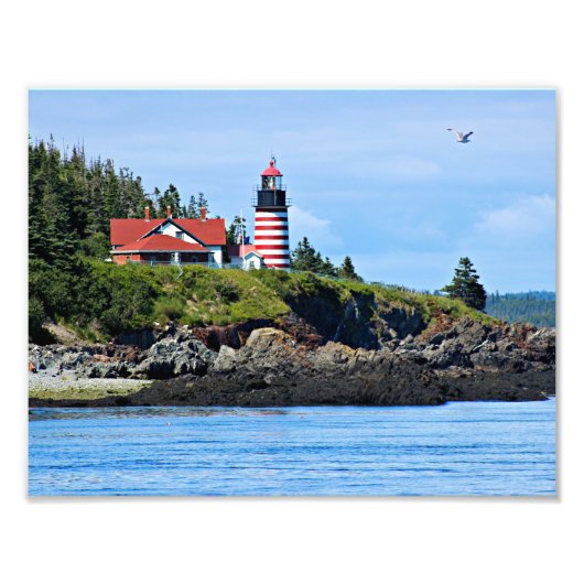 West Quoddy Head Lighthouse, Maine Fotodruck (Vorne)