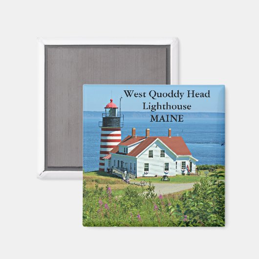 West Quoddy Head Lighthouse, Maine Magnet (Vorderseite/Rückseite)