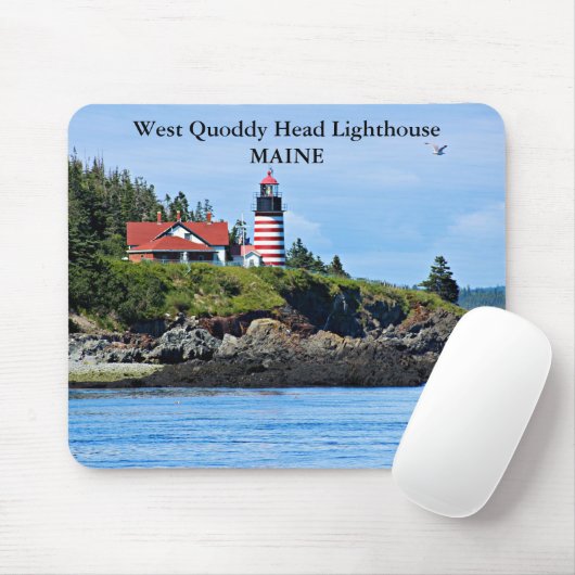 West Quoddy Head Lighthouse, Maine Mousepad (Mit Mouse)