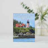 West Quoddy Head Lighthouse, Maine Postcard Postkarte (Stehend Vorderseite)
