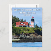 West Quoddy Head Lighthouse, Maine Postcard Postkarte (Vorne/Hinten)