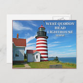 West Quoddy Head Lighthouse, Maine Postcard Postkarte (Vorne/Hinten)