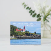 West Quoddy Head Lighthouse, Maine Postcard Postkarte (Stehend Vorderseite)