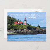 West Quoddy Head Lighthouse, Maine Postcard Postkarte (Vorne/Hinten)
