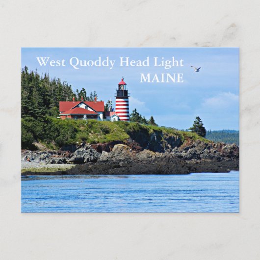 West Quoddy Head Lighthouse, Maine Postcard Postkarte (Vorderseite)