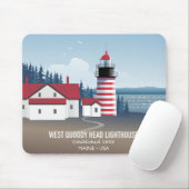 West Quoddy Head Lighthouse Mousepad (Mit Mouse)