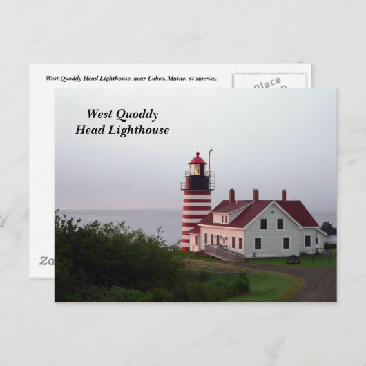 West Quoddy Head Lighthouse Postcard Postkarte (Vorne/Hinten)
