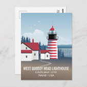 West Quoddy Head Lighthouse Postkarte (Vorne/Hinten)