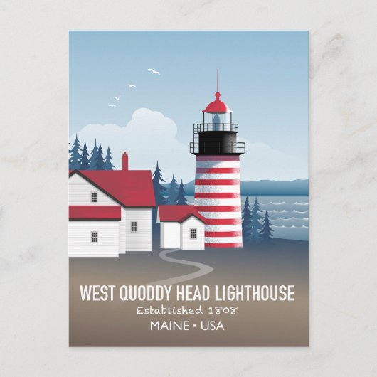 West Quoddy Head Lighthouse Postkarte (Vorderseite)