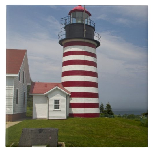 West Quoddy Head Lighthouse Staat Park ist Fliese (Vorderseite)