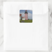 West Quoddy Head Lighthouse Staat Park ist Quadratischer Aufkleber (Tasche)