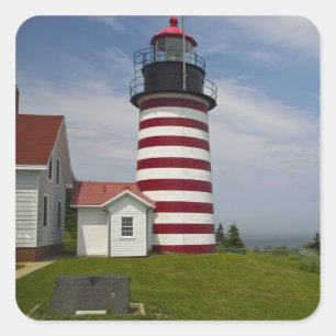 West Quoddy Head Lighthouse Staat Park ist Quadratischer Aufkleber