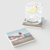 West Quoddy Head Lighthouse Steinuntersetzer (Seitenansicht)