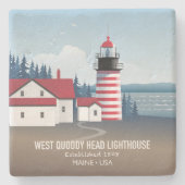West Quoddy Head Lighthouse Steinuntersetzer (Vorderseite)