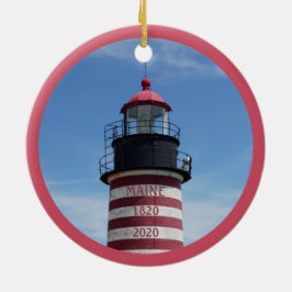 West Quoddy Head Lubec Maine Lighthouse Keramik Ornament