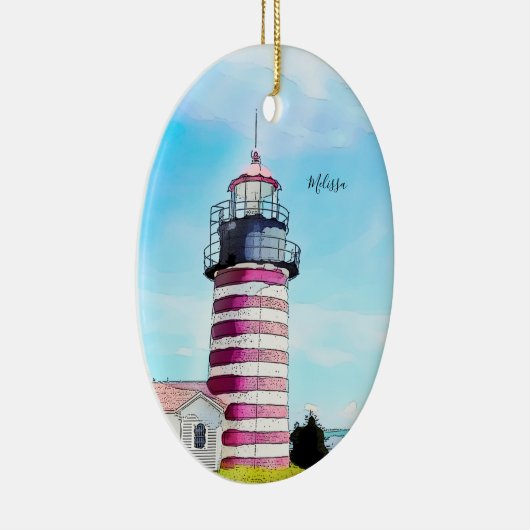 West Quoddy Maine Lighthouse Ornament (Rechts)