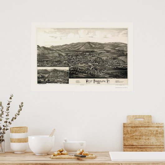 West Randolph, VT Panoramic Map - 1886 Poster (Küche)