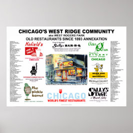 West Ridge Chicago Restaurants ALLES SIZES Poster