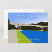West River Brattleboro Postcard Postkarte (Vorne/Hinten)