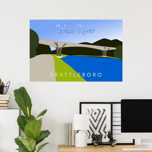 West River - Brattleboro, VT Poster (Heimbüro)