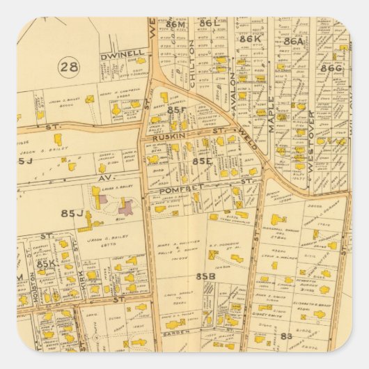 West Roxbury, Massachusetts 2 Quadratischer Aufkleber (Vorderseite)