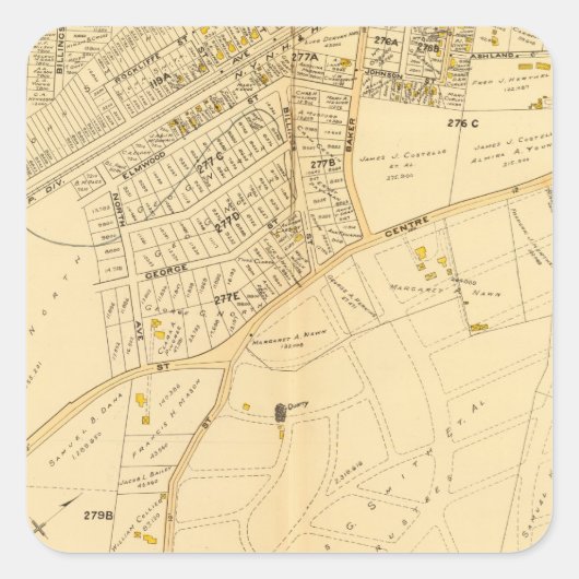 West Roxbury, Massachusetts 9 Quadratischer Aufkleber (Vorderseite)