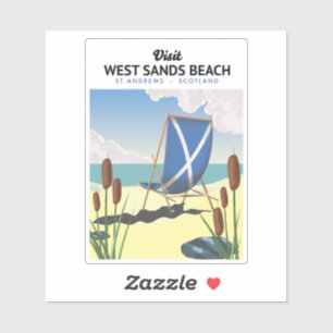 West Sands Strand, St Andrews Schottland Aufkleber