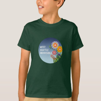 West Seattle Indivisible Kids GreenFlower t-shirt. T-Shirt
