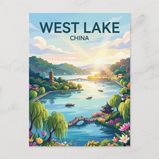 West-See China Postkarte (Vorderseite)