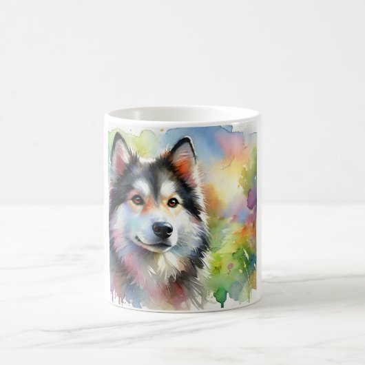 West Siberian Laika 100724AREF119 - Watercolor Kaffeetasse (Mittel)