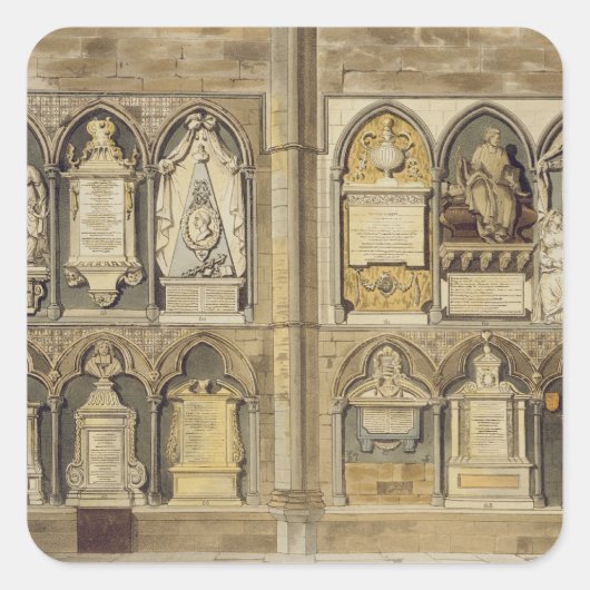 West Side of Poet's Corner, Platte 24 von 'Westmin Quadratischer Aufkleber (Vorderseite)