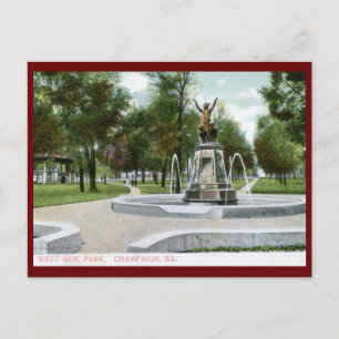West Side Park, Champaign, Illinois Vintage auf De Postkarte