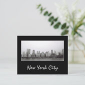 West Side Skyline B&W Postcard Postkarte (Stehend Vorderseite)