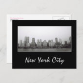 West Side Skyline B&W Postcard Postkarte (Vorne/Hinten)
