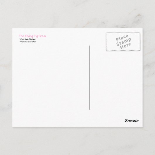 West Side Skyline B&W Postcard Postkarte (Rückseite)