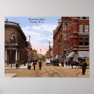 West Staat St., Trenton NJ 1915 Vintag Poster