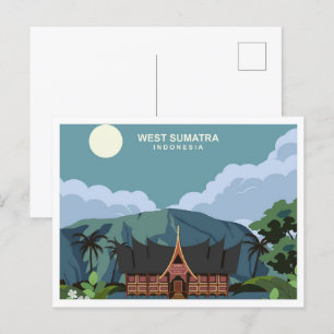 West Sumatra Indonesien Reisestelle Veranschaulich Postkarte