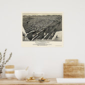 West Superior, WI Panorama Karte - 1887 Poster (Küche)