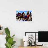 West Texas Bull Dogging Hereford Steer Poster (Heimbüro)
