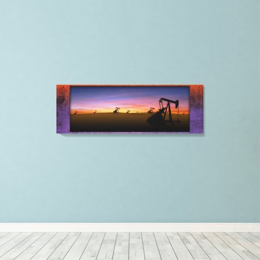 West Texas Pump Jacke Sunset Leinwanddruck (Insitu (Holzboden))