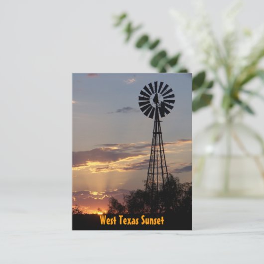 West Texas Sunset Postkarte (Stehend Vorderseite)