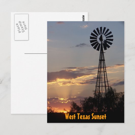West Texas Sunset Postkarte (Vorne/Hinten)