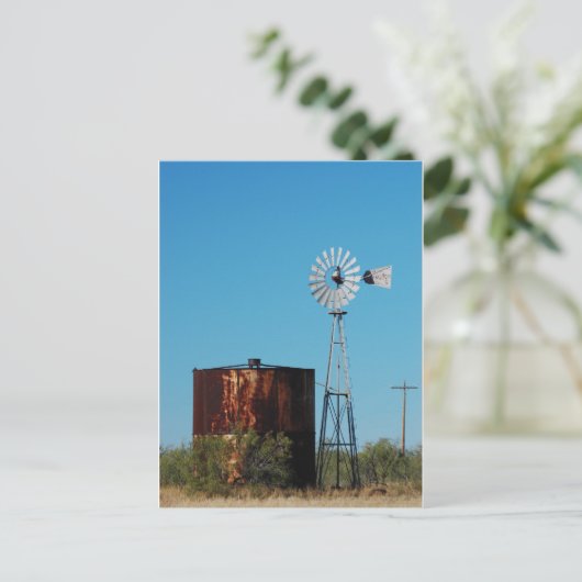 West Texas Windmühle und Wassertank Postkarte (Stehend Vorderseite)