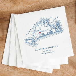West Tisbury Map Elegant Navy Blue Wedding Serviette