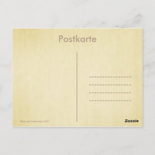 West- und Ostpreussen 1937 Postkarte (Rückseite)