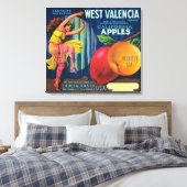 West Valencia Apple Crate LabelWatsonville, CA Leinwanddruck (Insitu (Schlafzimmer))
